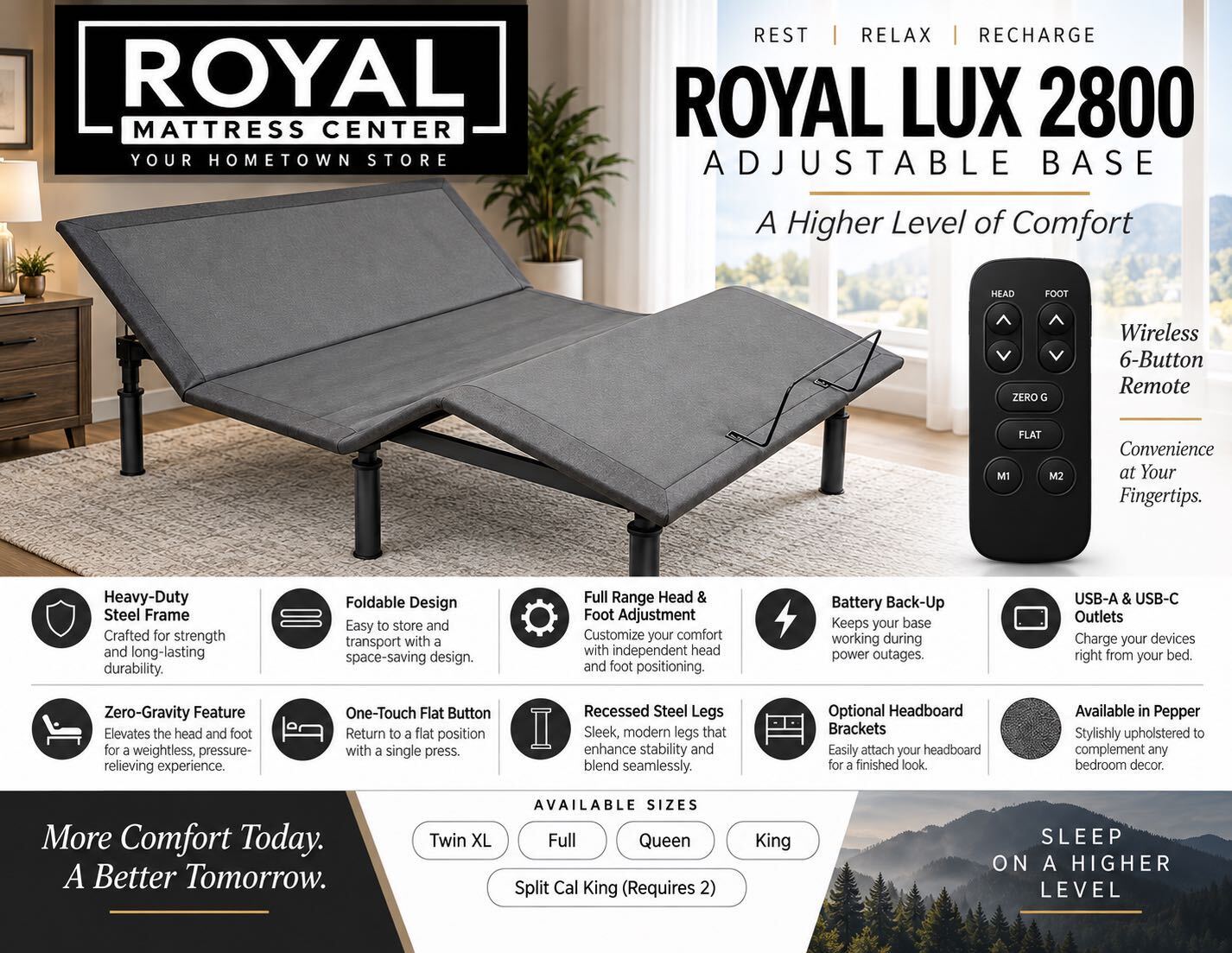 Royal Lux 2800 Adjustable Base Featured Image