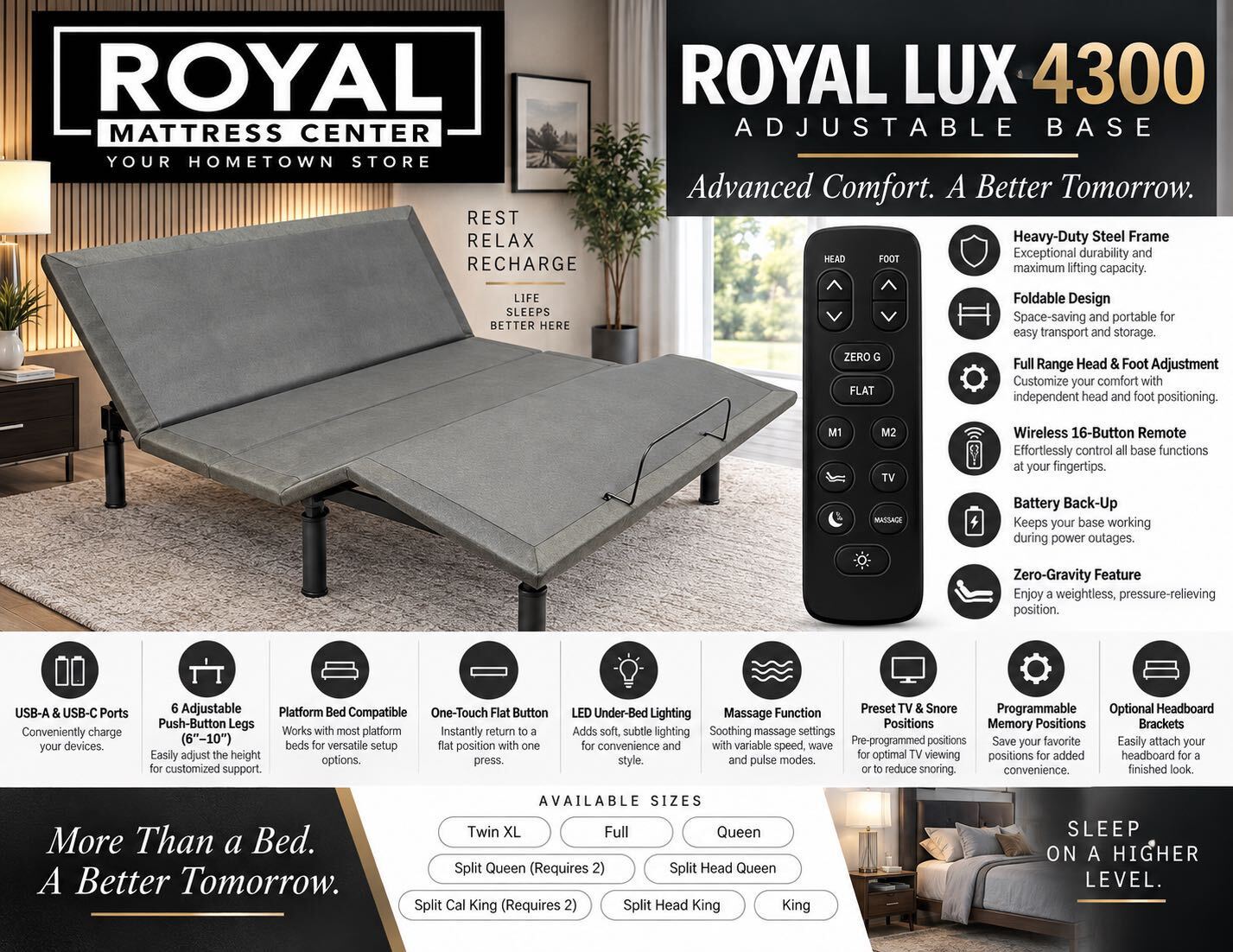 Royal Lux 4300 Adjustable Base Featured Image