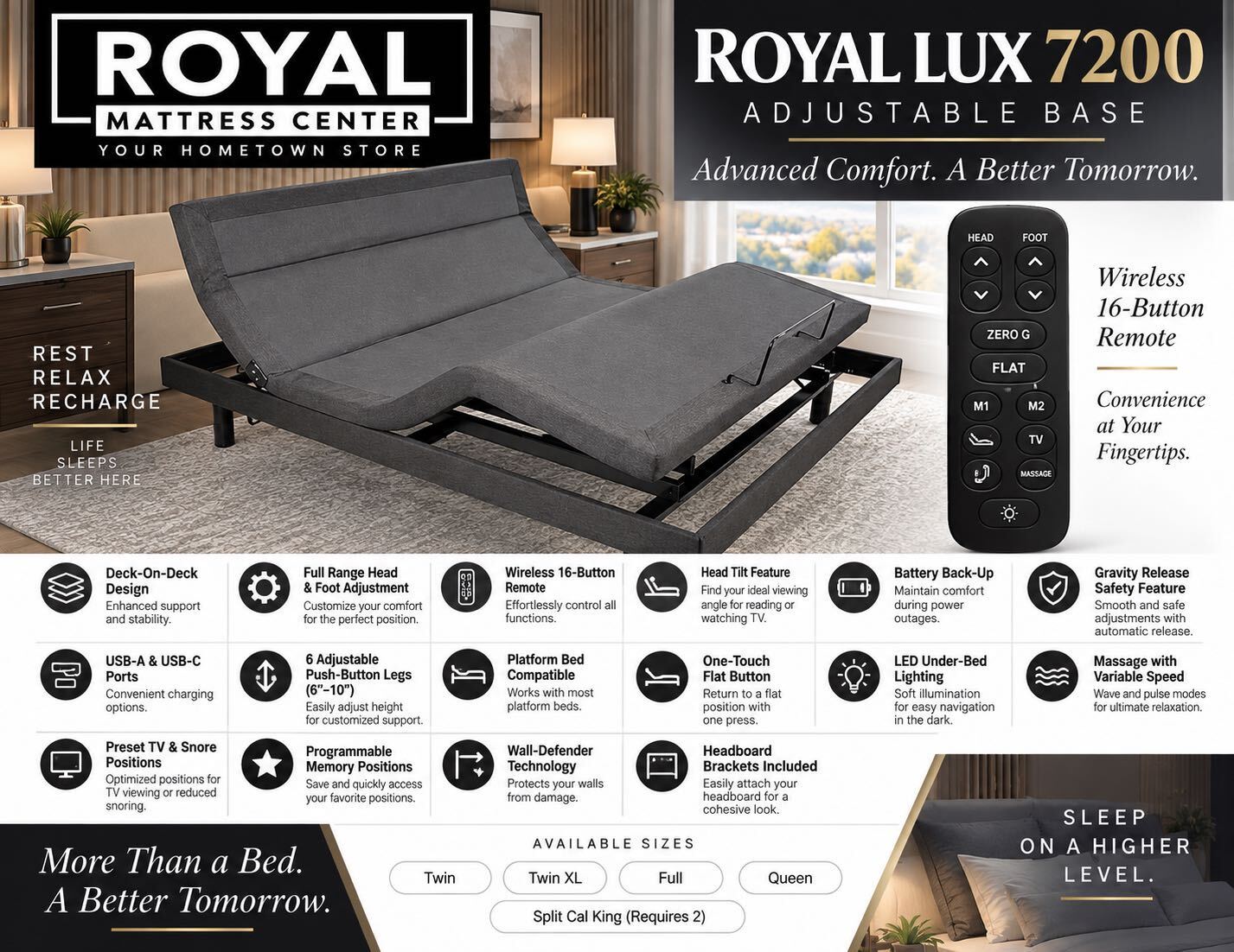 Royal Lux 7200 Adjustable Base Featured Image